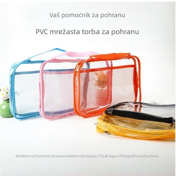 PVC kozmetička torbica sa zatvaračem, model JD927, oblik ručne torbe, višenamjenska