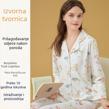 Set za dojenje i majčinstvo s kardiganskim stilom, Milk Silk, 100% poliester, dugi rukavi, hlače, proljeće i jesen