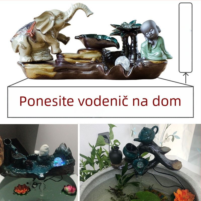 Keramički stolni ukras s vodopadom za akvarij — glazirana površina, obojena glazura, mogućnost prilagodbe, novi kineski stil
