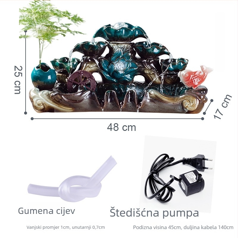 Keramički stolni ukras s vodopadom za akvarij — glazirana površina, obojena glazura, mogućnost prilagodbe, novi kineski stil