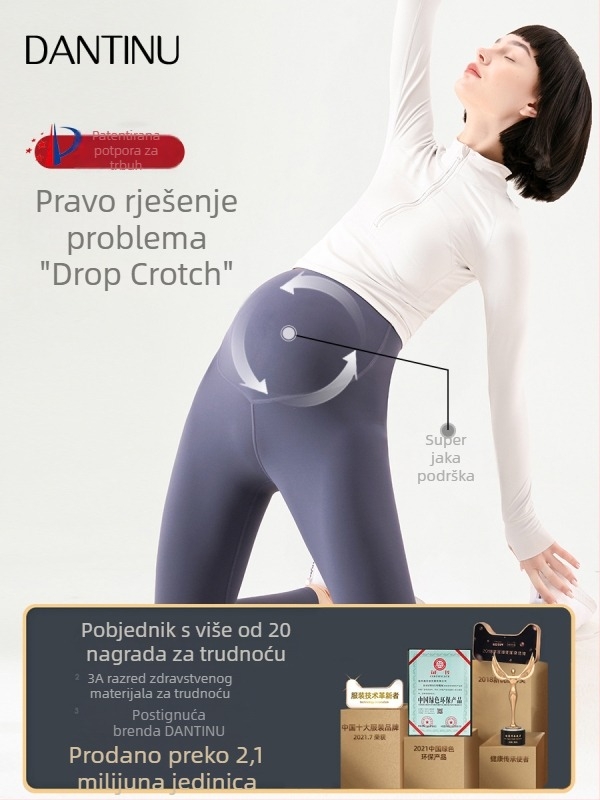 Bešivni trudnički leggingi za podršku trbuha, najlon-spandeks smjesa, srednja debljina, visoka elastičnost, uski kroj