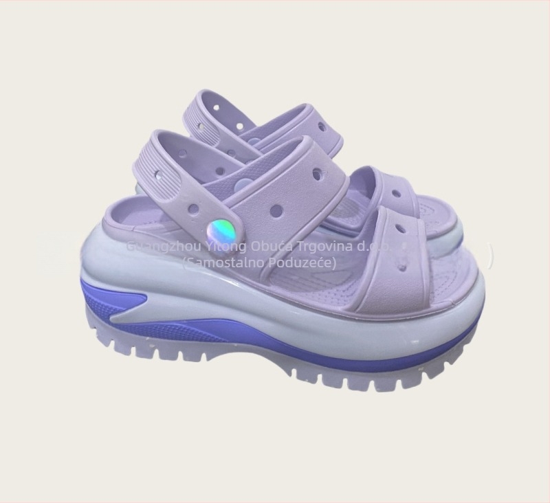 Ženske Baotou klompe s perforiranim gornjim dijelom od EVA, debela platforma, povećanje visine, proljeće 2025