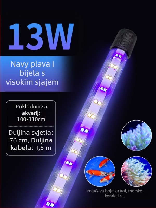 Podvodno LED svjetlo za akvarij s režimima promjene boje — plastično kućište, snaga 3–17 W, težina 0.65–1.5, marka Jialu