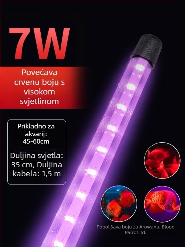 Podvodno LED svjetlo za akvarij s režimima promjene boje — plastično kućište, snaga 3–17 W, težina 0.65–1.5, marka Jialu