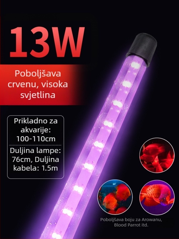 Podvodno LED svjetlo za akvarij s režimima promjene boje — plastično kućište, snaga 3–17 W, težina 0.65–1.5, marka Jialu