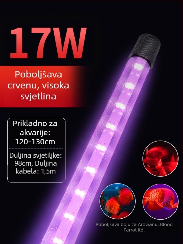 Podvodno LED svjetlo za akvarij s režimima promjene boje — plastično kućište, snaga 3–17 W, težina 0.65–1.5, marka Jialu