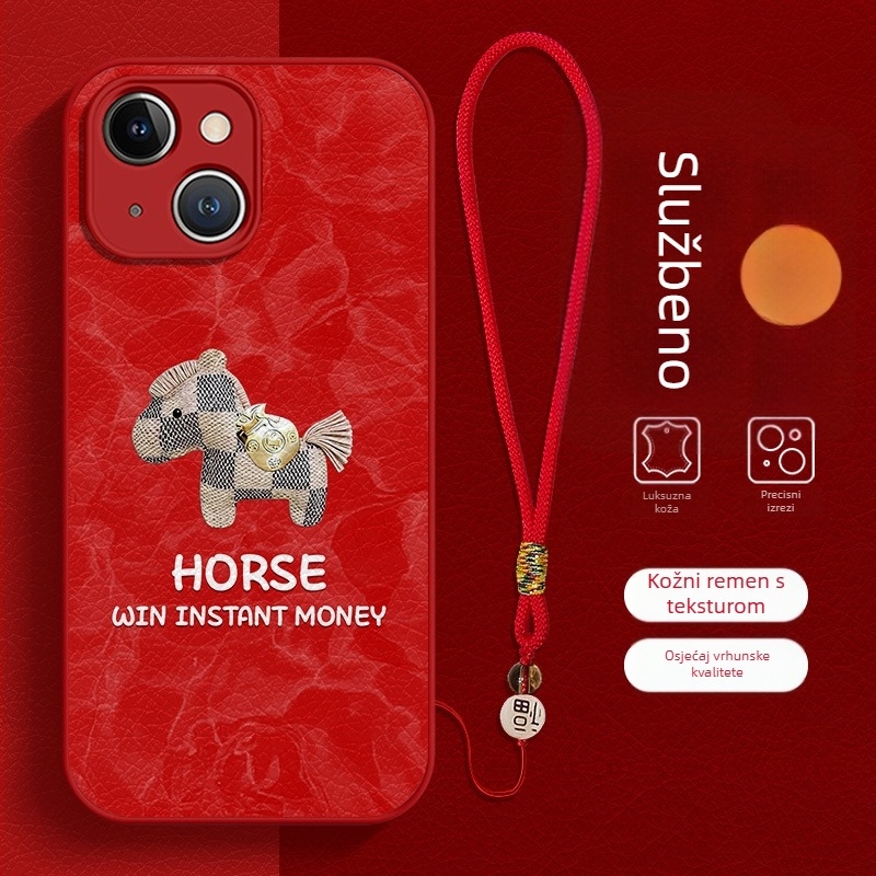 Zaštitna maska za telefon s kineskim stilom, TPU materijal, obojeni završetak, otpornost na pad, kompatibilan s iPhone 13 serijom i 14 Pro