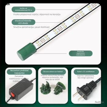 LED svjetlo za akvarij, vodootporno, s usisnom čašom, za vodene biljke i ukrasne akvarije