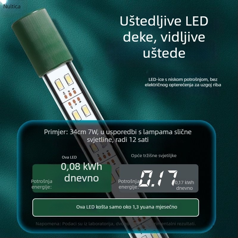 LED svjetlo za akvarij, vodootporno, s usisnom čašom, za vodene biljke i ukrasne akvarije