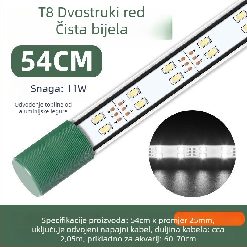 LED svjetlo za akvarij, vodootporno, s usisnom čašom, za vodene biljke i ukrasne akvarije