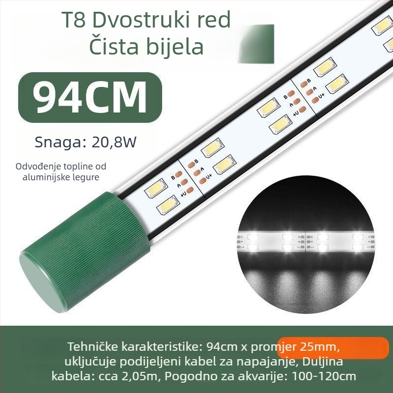 LED svjetlo za akvarij, vodootporno, s usisnom čašom, za vodene biljke i ukrasne akvarije