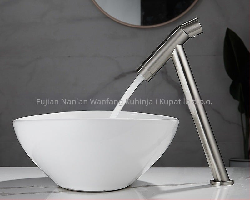 Kupaonska slavina za umivaonik, bakrena konstrukcija, vertikalna ugradnja, spiralan otvor