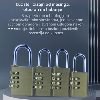 Digitalna bakrena koda zaključavka za prtljagu i ormariće – TMGS model, 3 mm debljina šipke, pogodna za drvena vrata