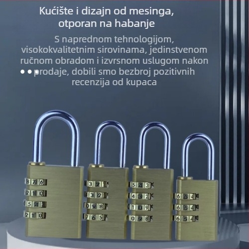 Digitalna bakrena koda zaključavka za prtljagu i ormariće – TMGS model, 3 mm debljina šipke, pogodna za drvena vrata