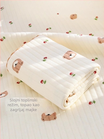 Beba pamuk zavoj za uvijanje – Crtani uzorak, 100% pamuk, za novorođenčad (0–12 mjeseci), pogodno za proljeće i jesen