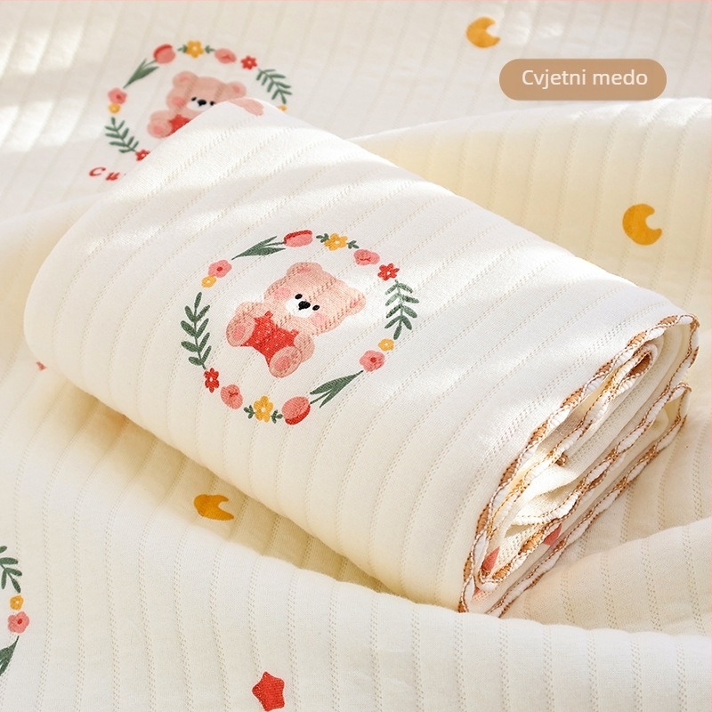 Beba pamuk zavoj za uvijanje – Crtani uzorak, 100% pamuk, za novorođenčad (0–12 mjeseci), pogodno za proljeće i jesen