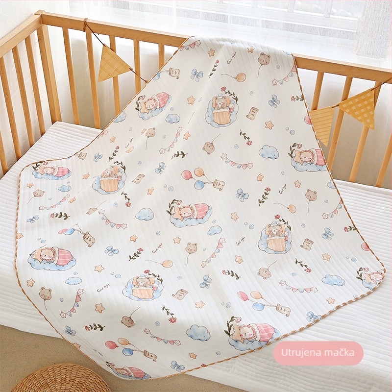 Beba pamuk zavoj za uvijanje – Crtani uzorak, 100% pamuk, za novorođenčad (0–12 mjeseci), pogodno za proljeće i jesen