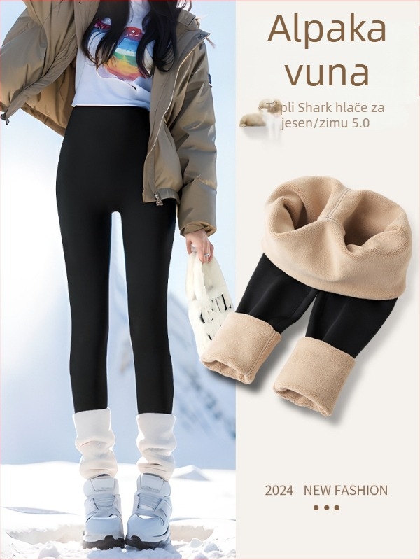 Legice s flis podstavom, visokim pojasom, tople i tijesno prilagodljive (Sastav: Nylon 50–70%, Alpaka 30–50%, Spandex; 450 g; visoka elastičnost; ekstra debeli; toplinska izolacija do -10°C)