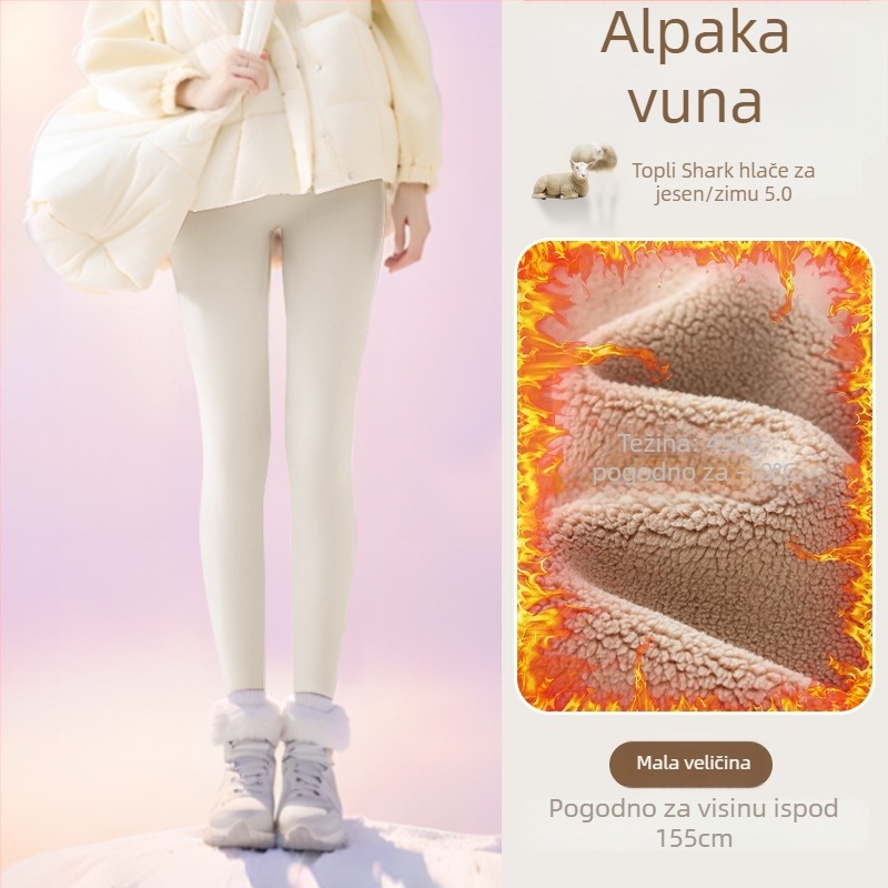 Legice s flis podstavom, visokim pojasom, tople i tijesno prilagodljive (Sastav: Nylon 50–70%, Alpaka 30–50%, Spandex; 450 g; visoka elastičnost; ekstra debeli; toplinska izolacija do -10°C)