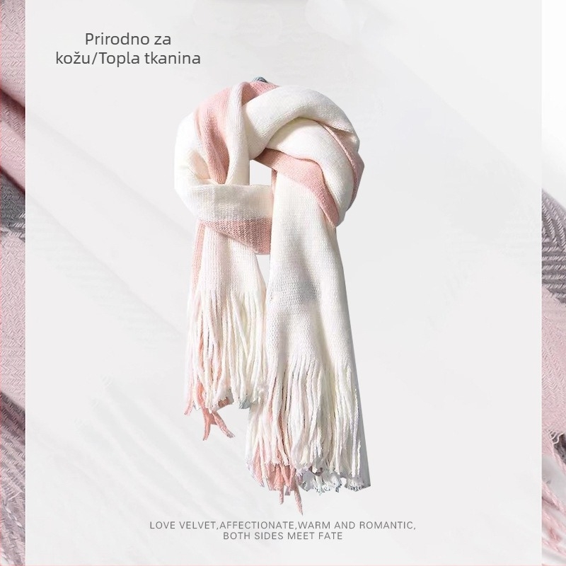 Šal s warp-knit pletenjem za zimu | podrijetlo Hangzhou | materijal: kemijska vlakna | brend: Vonnjeyy/Wanjin