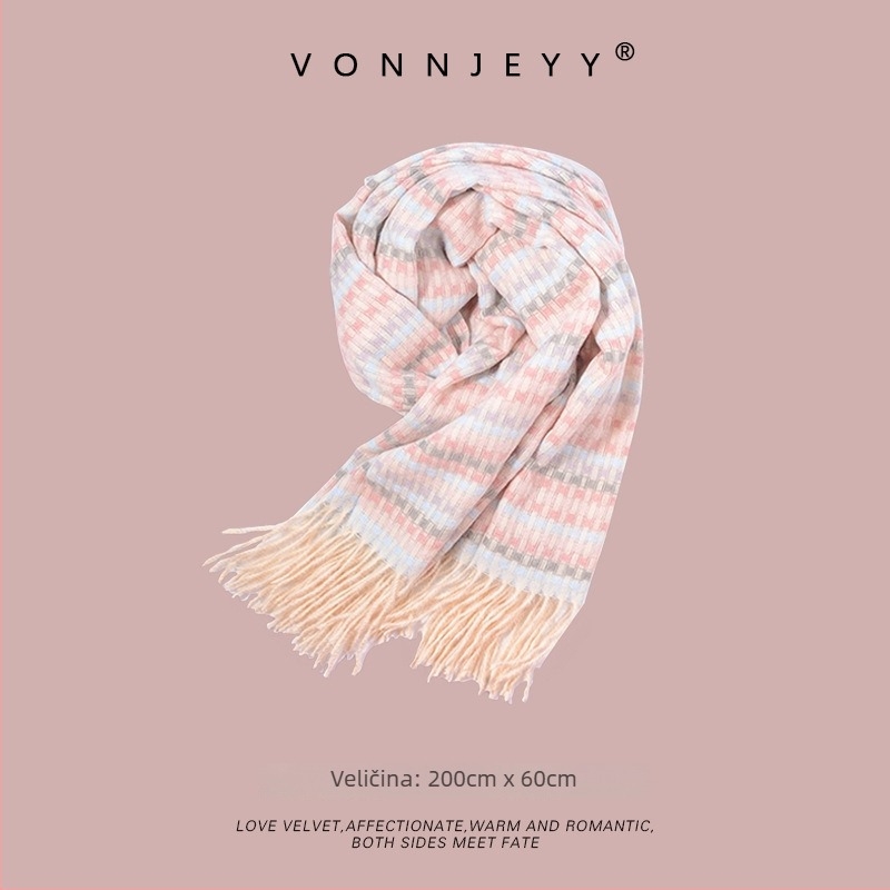 Šal s warp-knit pletenjem za zimu | podrijetlo Hangzhou | materijal: kemijska vlakna | brend: Vonnjeyy/Wanjin