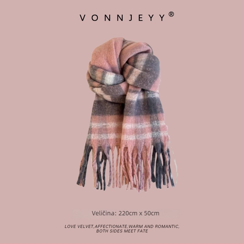 Šal s warp-knit pletenjem za zimu | podrijetlo Hangzhou | materijal: kemijska vlakna | brend: Vonnjeyy/Wanjin