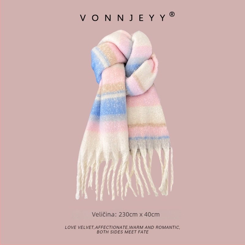 Šal s warp-knit pletenjem za zimu | podrijetlo Hangzhou | materijal: kemijska vlakna | brend: Vonnjeyy/Wanjin