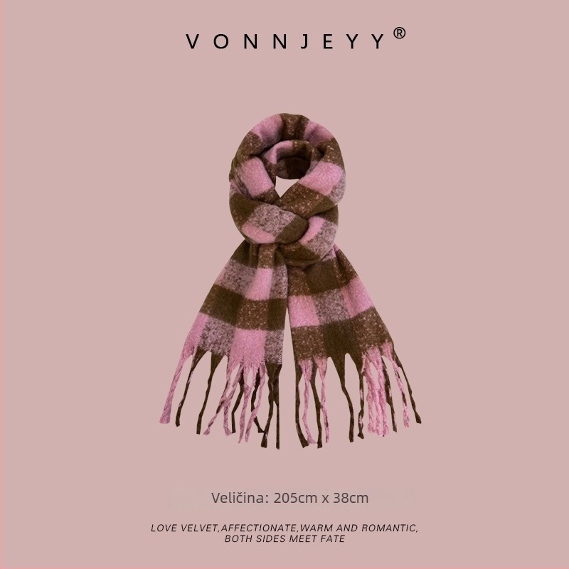 Šal s warp-knit pletenjem za zimu | podrijetlo Hangzhou | materijal: kemijska vlakna | brend: Vonnjeyy/Wanjin