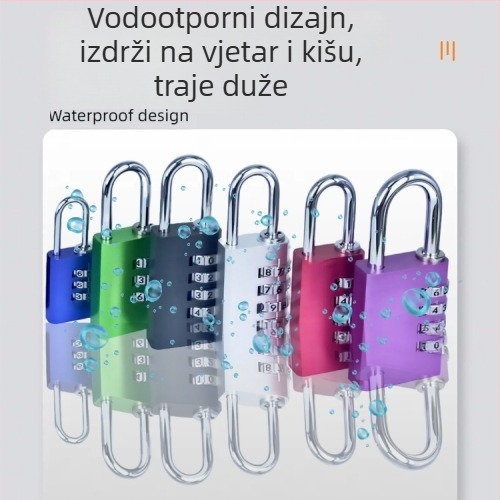 Katanac s lozinkom od aluminijske legure za fitness ormariće (model Qjd2024052201, debljina šipke zaključavanja: 3, način otključavanja: lozinka)