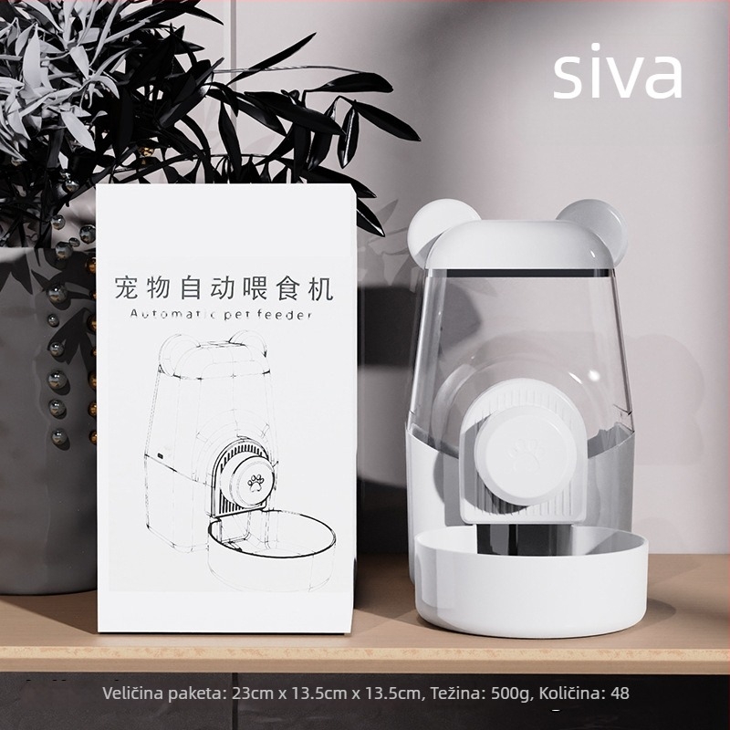 Posuda za hranjenje mačaka s integriranom vodom i hranom — Materijal: plast + nehrđajući čelik; Automatsko hranjenje; Marca: Dog Overlord; Pakiranje: 50; Za mačke