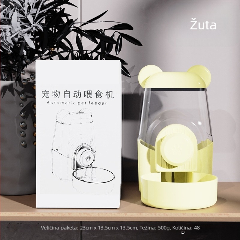 Posuda za hranjenje mačaka s integriranom vodom i hranom — Materijal: plast + nehrđajući čelik; Automatsko hranjenje; Marca: Dog Overlord; Pakiranje: 50; Za mačke