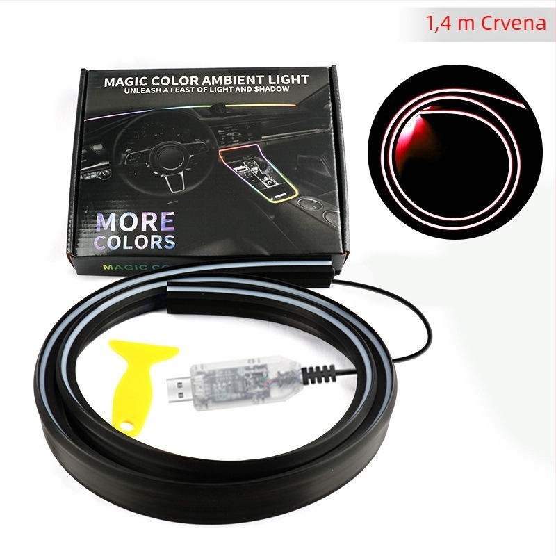 Ambijentalno LED svjetlo za prednje vjetrobransko staklo – akril, 13W, 5V, 0.8A