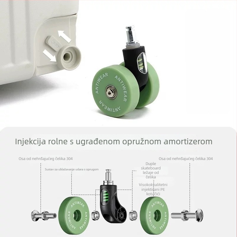 Set kotača za prtljagu s tihim univerzalnim kotačićima — Mige Fort, debeli PU, ultra lagan, antibakterijski, proljeće 2025