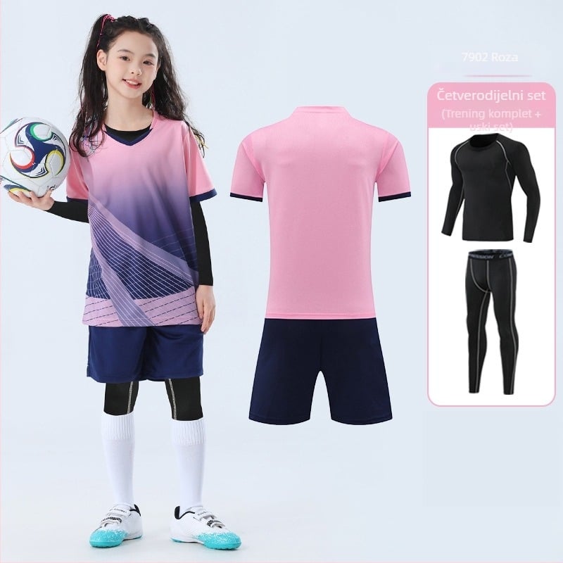 Dječji trening set za skakanje s užetom, kamuflažni uzorak, četiri sezone, dugi rukavi, okrugli izrez, brzo se suši