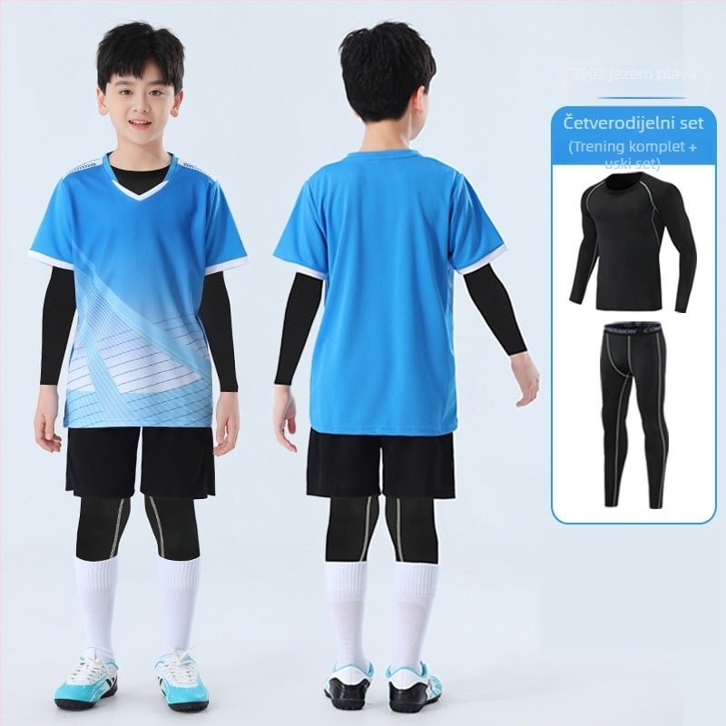 Dječji trening set za skakanje s užetom, kamuflažni uzorak, četiri sezone, dugi rukavi, okrugli izrez, brzo se suši