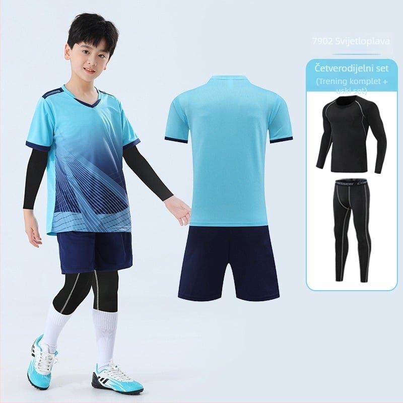 Dječji trening set za skakanje s užetom, kamuflažni uzorak, četiri sezone, dugi rukavi, okrugli izrez, brzo se suši