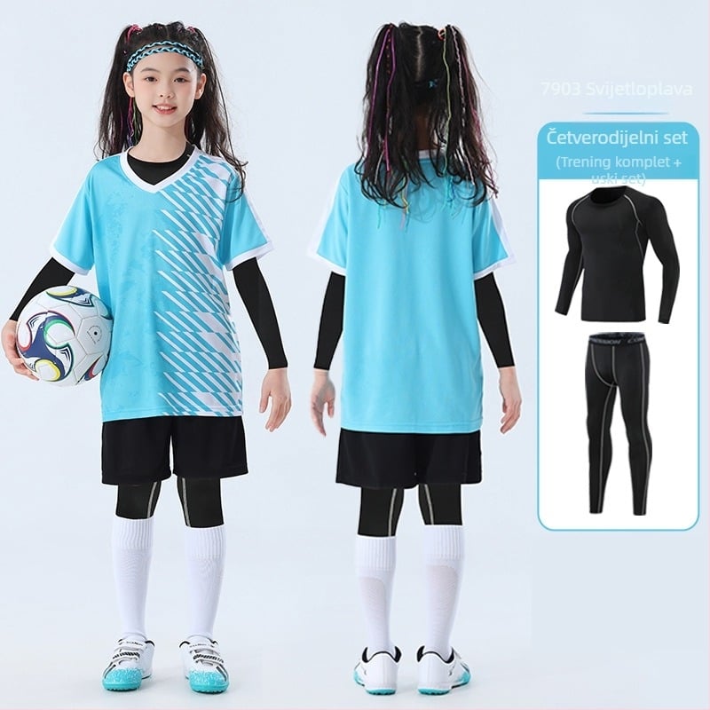 Dječji trening set za skakanje s užetom, kamuflažni uzorak, četiri sezone, dugi rukavi, okrugli izrez, brzo se suši