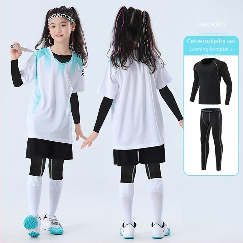 Dječji trening set za skakanje s užetom, kamuflažni uzorak, četiri sezone, dugi rukavi, okrugli izrez, brzo se suši