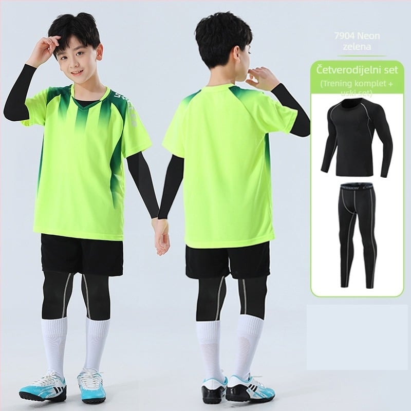 Dječji trening set za skakanje s užetom, kamuflažni uzorak, četiri sezone, dugi rukavi, okrugli izrez, brzo se suši