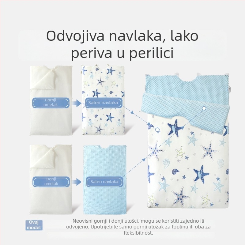 Dječji prekrivač za sve sezone, deblji za prevenciju prehlade, srednji–veliki, jesen-zima anti-kick prekrivač, 100% pamuk