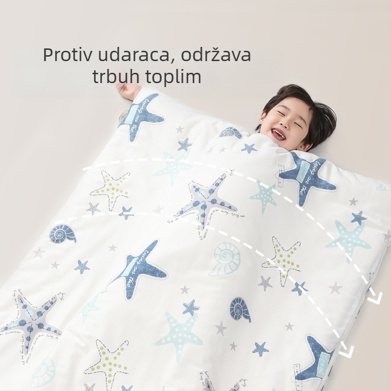 Dječji prekrivač za sve sezone, deblji za prevenciju prehlade, srednji–veliki, jesen-zima anti-kick prekrivač, 100% pamuk