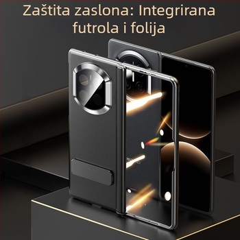 Kožna futrola za Huawei Mate X7 s centralnim šarkom, potpuna zaštita kućišta i zaslona, integrirani zaštitni film za sklopivi zaslon