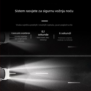 LED automobilske svjetlosne lampe za niski snop, kompatibilno s H1/4/7/11/9005/9012, 12V, 80–90W