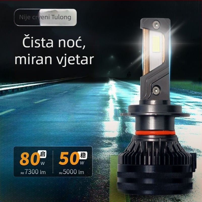 LED automobilske svjetlosne lampe za niski snop, kompatibilno s H1/4/7/11/9005/9012, 12V, 80–90W