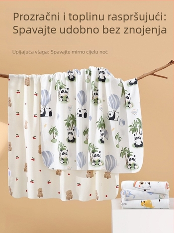 Zavijanje novorođenčadi od pamuka s karikaturnim uzorkom, lagano za proljeće-ljeto, sigurnosna razina A, za 0–12 mjeseci