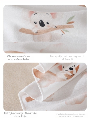 Zavijanje novorođenčadi od pamuka s karikaturnim uzorkom, lagano za proljeće-ljeto, sigurnosna razina A, za 0–12 mjeseci