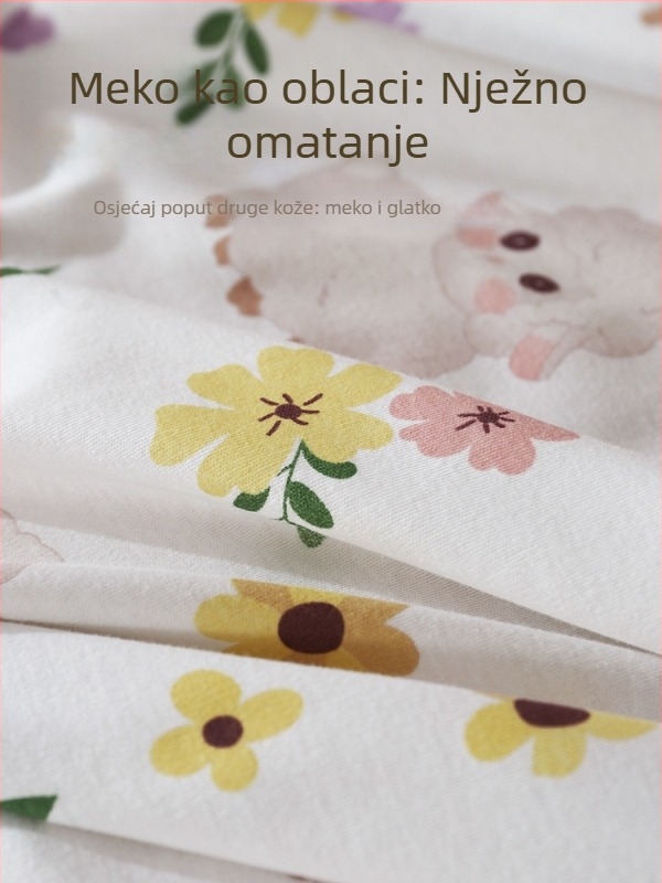 Zavijanje novorođenčadi od pamuka s karikaturnim uzorkom, lagano za proljeće-ljeto, sigurnosna razina A, za 0–12 mjeseci