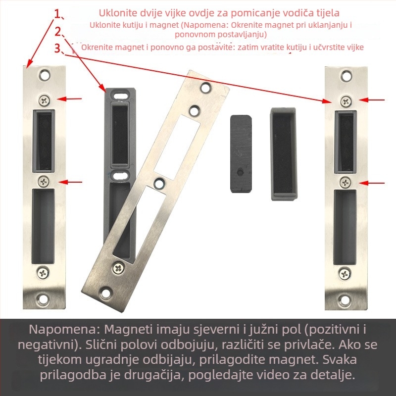 Vodič magnetskog tijela brave za okvir vrata, univerzalna kompatibilnost, 201 nehrđajući čelik, težina 50 g, model vodilnik magnetskog brava, stil lagani luksuz