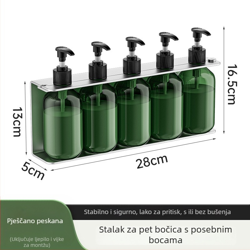 Dispenzer za sapun od nehrđajućeg čelika 304, na zid, bez bušenja, ručno pritiskanje, polirani završetak, moderan stil, za hotelske kupaonice