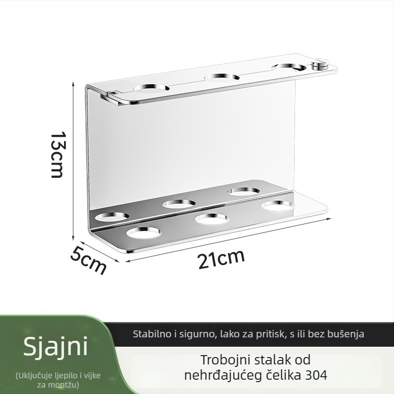 Dispenzer za sapun od nehrđajućeg čelika 304, na zid, bez bušenja, ručno pritiskanje, polirani završetak, moderan stil, za hotelske kupaonice